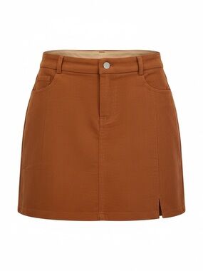 NWT: Belle Poque Women's Corduroy Rust Brown Mini Skirt M Pockets